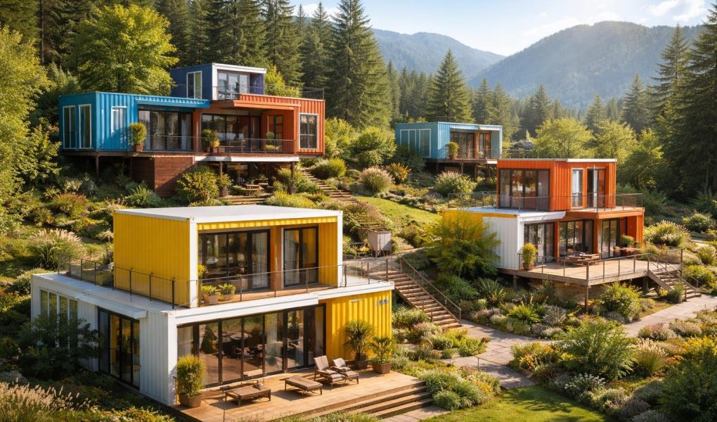 maisons-containers-modernes-colorees-nature