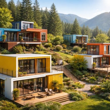 maisons-containers-modernes-colorees-nature