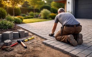 artisan-posant-paves-allee-jardin