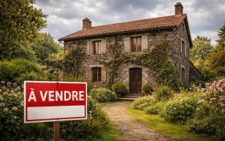 maison-ancienne-jardin-panneau-vendre